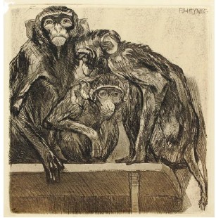 Affen (Radierung um 1930)