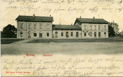 Ansichtskarte vom Bahnhof Borna, um 1900
