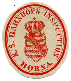 Briefsiegel von der K.S. Bahnhofsinspektion Borna