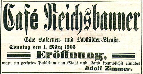 Eröffnungsanzeige aus dem Bornaer Tageblatt, 1903