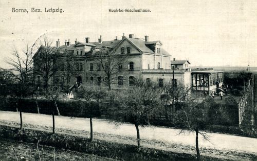 Ansichtskarte vom Bezirkssiechenhaus, um 1915