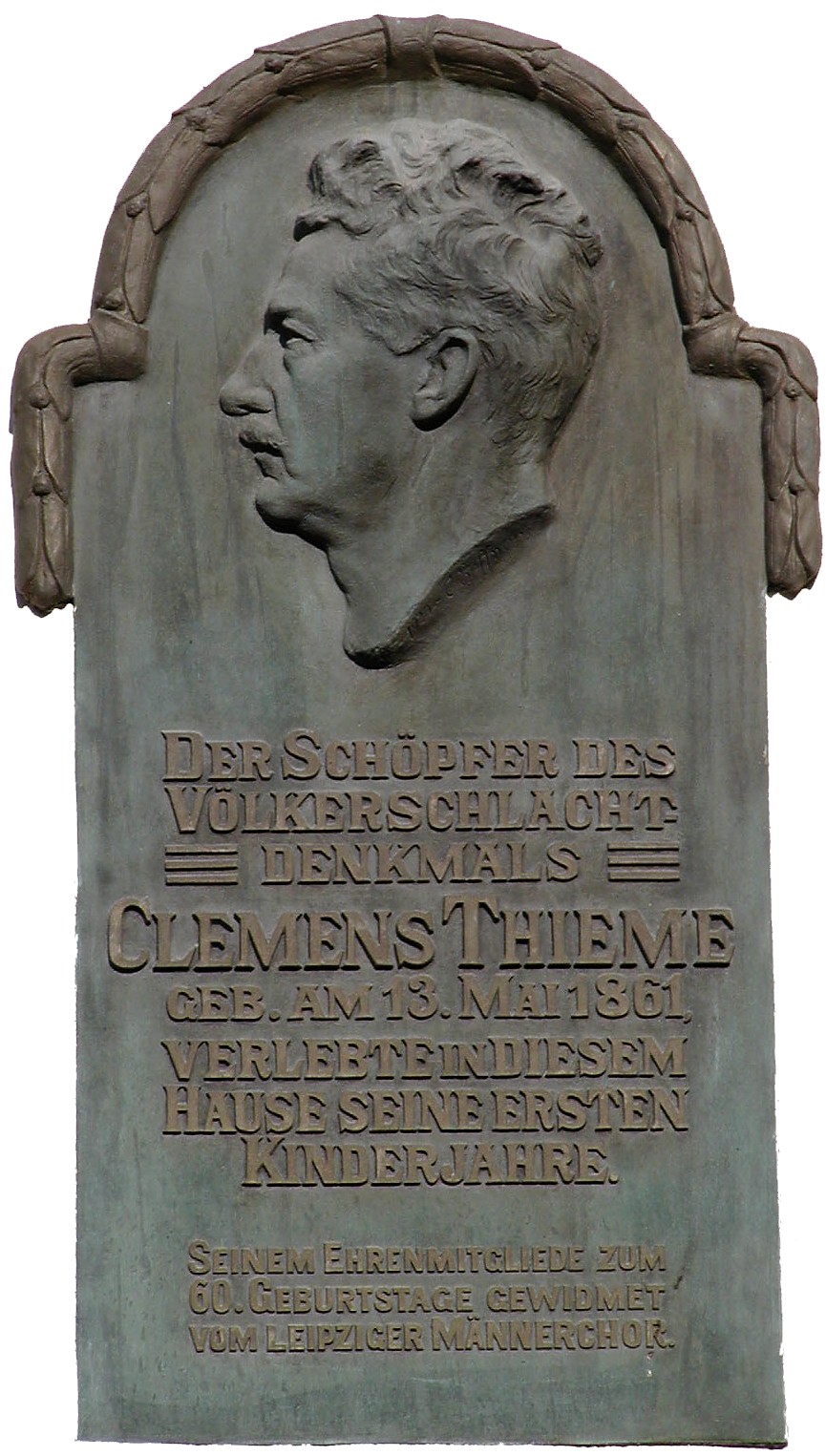 Gedenktafel für Clemens Thieme am Wohnhaus Roßmarktsche Straße 13 in Borna