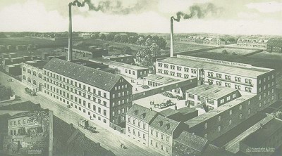 Firmengelände in Werdau, um 1912