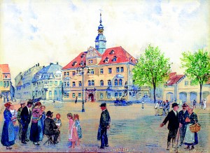 Limmer malt das Rathaus (1926 aus dem Zyklus „Aus meiner Vaterstadt“)