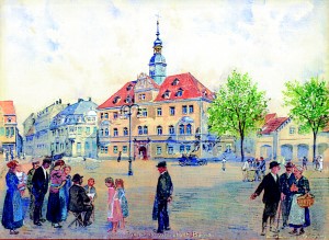 Limmer malt das Rathaus (1926 aus dem Zyklus „Aus meiner Vaterstadt“)